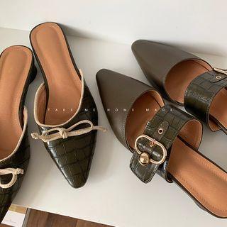 Buckled Low Heel Mules (various Designs)