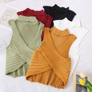 Cross-strap Knit Halter Top