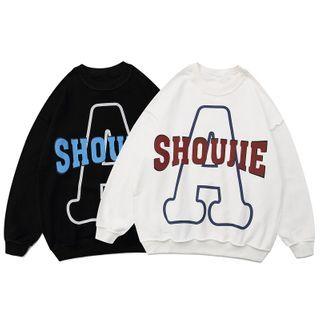 Lettering Round Neck Sweatshirt