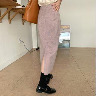 Tweed H-line Long Skirt