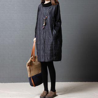 Zip Hem Padded Long Sweatshirt