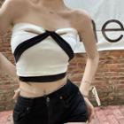 Crinkled Knit Tube Top / Hot Pants