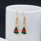 Christmas Tree Drop Earring 1 Pair - Red & Green - One Size