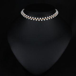 Sterling Silver Faux Pearl Choker