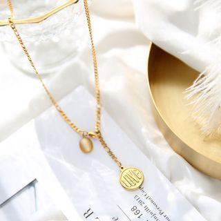 18k Gold Plated Coin Drop Necklace As Shown In Figure - One Size