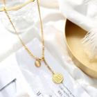 18k Gold Plated Coin Drop Necklace As Shown In Figure - One Size