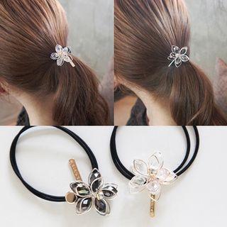 Jeweled Flower Hair Tie
