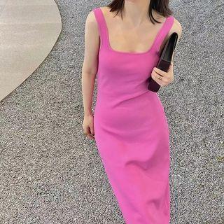 Plain Maxi Bodycon Tank Dress