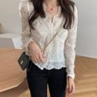 Lace Buttoned Blouse Almond - One Size