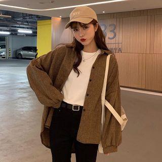Striped Loose-fit Long-sleeve Jacket