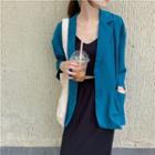 Single-breasted Blazer / Split Side Midi Skirt