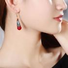 Geometric Print Drop Earring / Clip-on Earring