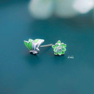 Non-matching Flower & Butterfly Stud Earring