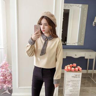 Panel Long-sleeve Corduroy Top