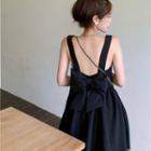 Sleeveless Bow Back Mini A-line Dress