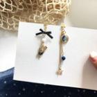Non-matching Rabbit Bow & Planet Dangle Earring