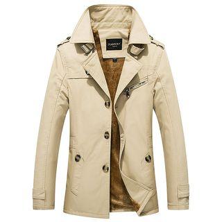 Fleece Lined Cropped Trench Coat