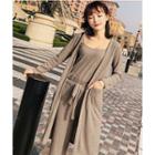 Set: Knit Camisole + Long Cardigan + Wide-leg Pants