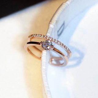 Rhinestone Ring 10-4-05 - White Gold - One Size