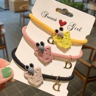 Mouse & Cheese Hair Tie 1 - Pink - One Size