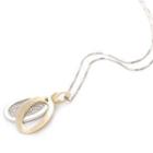 18k White And Yellow Gold Double Pendant Necklace