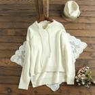 Dip-back Drawstring Sweater White - One Size