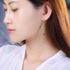 Rhinestone Agate Fringed Earring