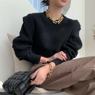 Details Mock Two-piece Crop Knit Top