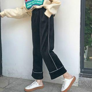 High-waist Loose-fit Cropped Wide-leg Pants