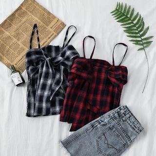 Cropped Plaid Camisole Top