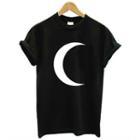 Short-sleeve Crescent Print T-shirt