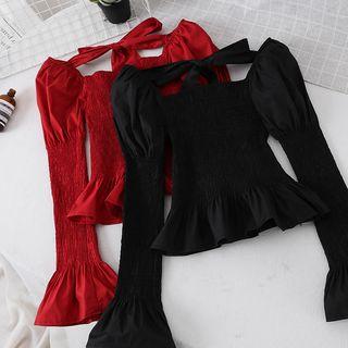 Square Neck Tie-back Cropped Top