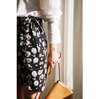 Tie-waist Floral Wrap Skirt