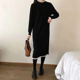 Contrast Edge Knit Dress
