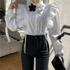 Flower Detail Ruffle Shirt