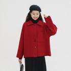 Pocketed Button Coat Red - One Size
