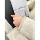 Faux-pearl Button Braided Trim Jacket