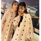 Polka Dot Long-sleeve Collared Dress / A-line Dress Short - One Size