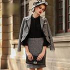 Set: Piped Jacket + Pencil Skirt