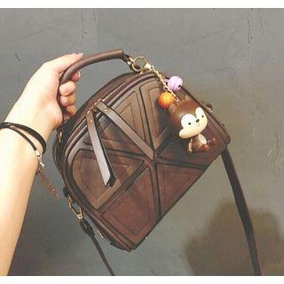 Applique Faux Leather Crossbody Bag