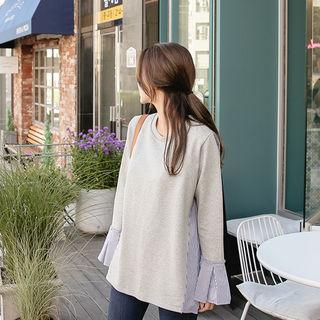 Ruffle-cuff Stripe-back Top