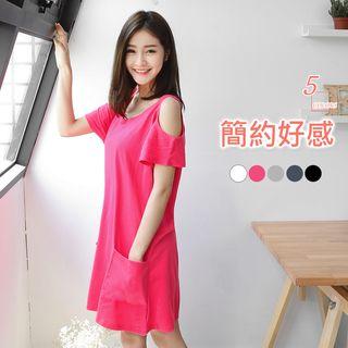 Cold-shoulder T-shirt Dress