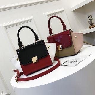 Patent Color-block Satchel
