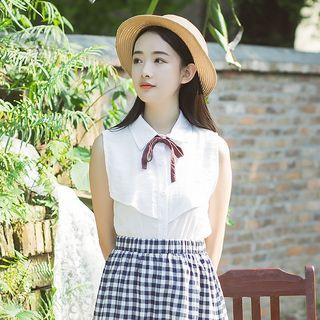 Ribbon Detail Sleeveless Shirt