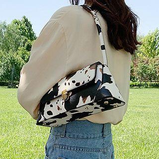 Cow Print Hobo Bag Brown & Beige - One Size