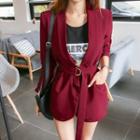 Shawl-lapel Open-front Jacket