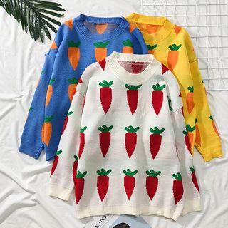Carrot-print Sweater