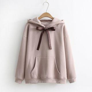 Bow-accent Hooded Pullover