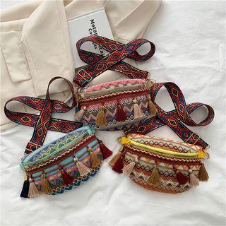 Embroidered Tassel Waist Bag