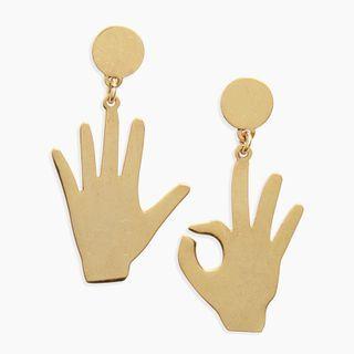 Non-matching Alloy Hand Dangle Earring